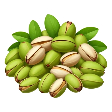 Heap of raw pistachio with shells, natural and organic, close-up view sticker