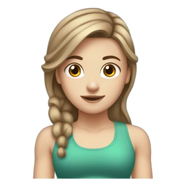 white girl with brown hair working out sticker