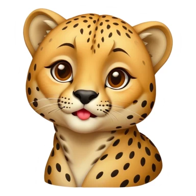 Cheetah with kisses sticker