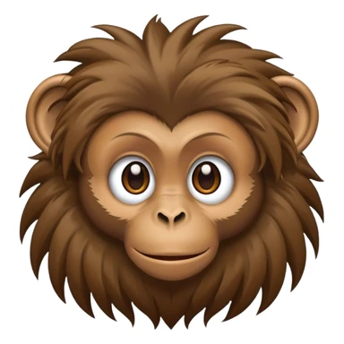 Monkey with a lot of hair and a lot of makeup sticker