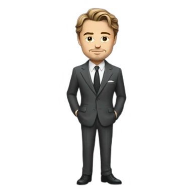 leonardo dicaprio cartoon wearing suit sticker