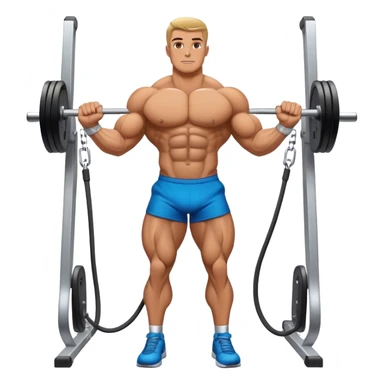 standing bodybuilder hip abduction cable machine exercise sticker