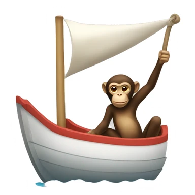 ios emoji monkey in boat sticker