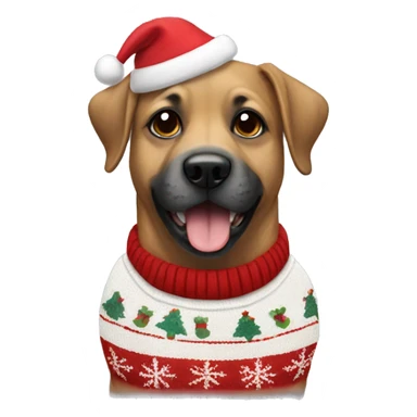 dog with a christmas jumper on  sticker