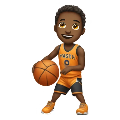 kid playing basketball sticker