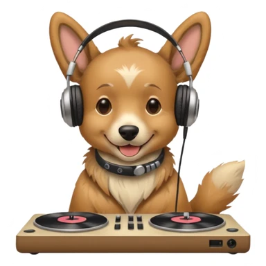 A dog as a dj  sticker