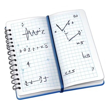 a notebook with lots of mathematical sketches sticker