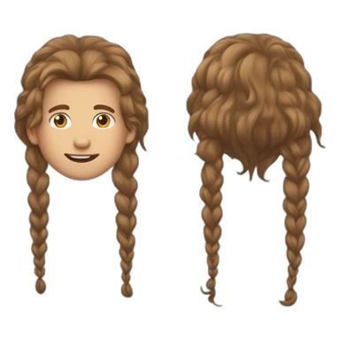 braunhaariger mann mit langen braunen haaren sticker