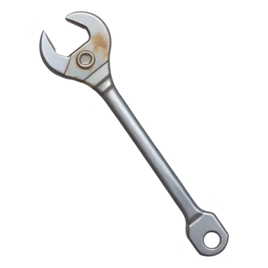 A man's hand holds a wrench sticker