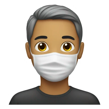 masked indoor portrait  sticker