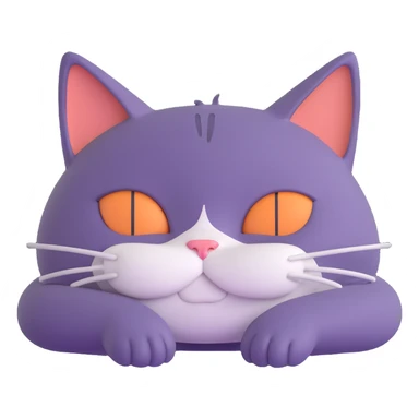 a cat with droopy eyelids, about to fall asleep, no background sticker