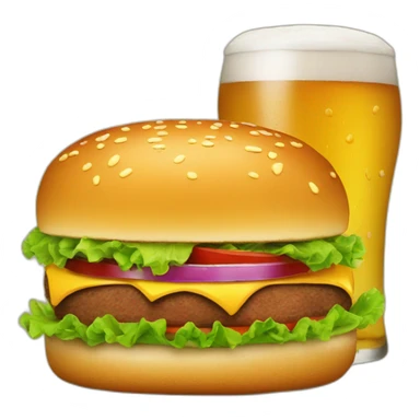beer and burger sticker