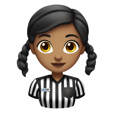White Girl with black hair girl as referee  sticker