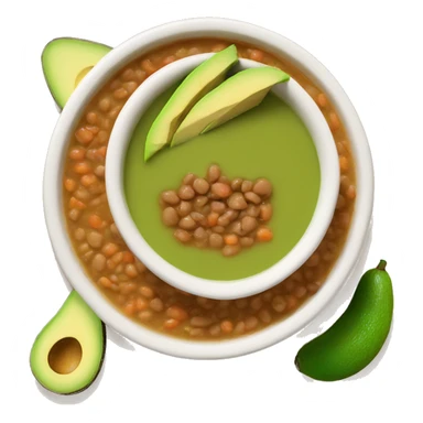 Lentil soup with slices of avocado  sticker