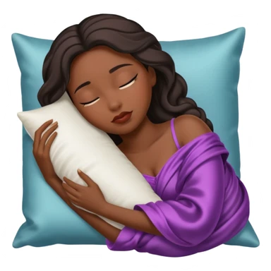 sleeping beauty black girl with a silk pillow sticker