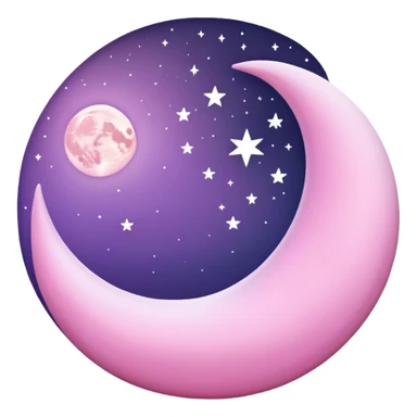 Light purple pink moon sleep sticker
