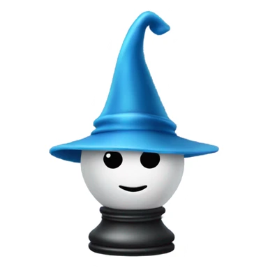 a cocky chess pawn with a wizard hat sticker