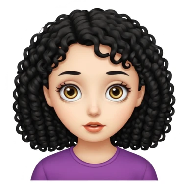 Menina de cabelo cacheado preto e grande  sticker