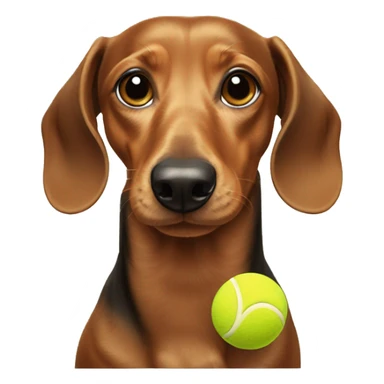 Dachshund with tennis ball  sticker