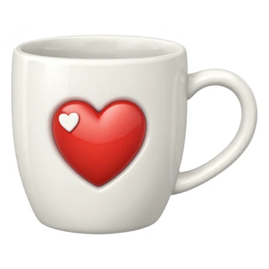 mug with heart symbol sticker