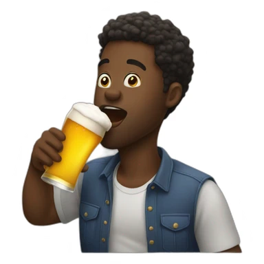 black guy chugging a beer sticker