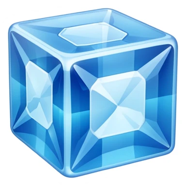 blue color single ice cube sticker