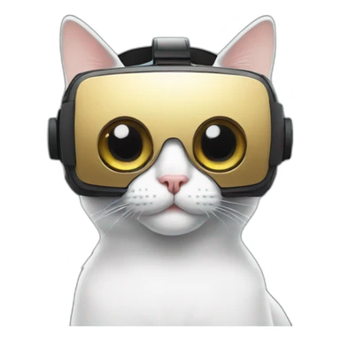 cat wearing vr headset sticker
