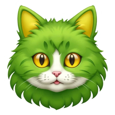 green furry cat sticker