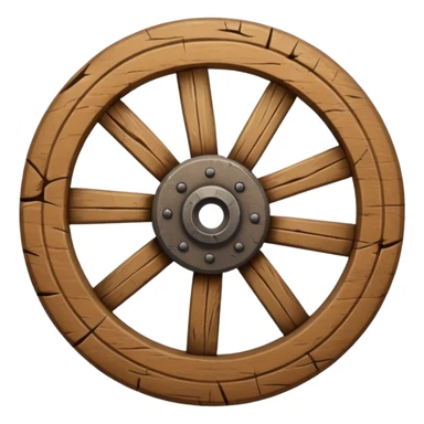 Wheel – Simple wooden cartwheel, ancient design sticker