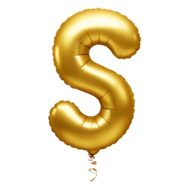 Golden balloon number 5 sticker