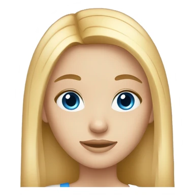 a girl with long blonde straight hair blue eyes sticker