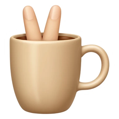 Two fingers in a beige closed cup sticker