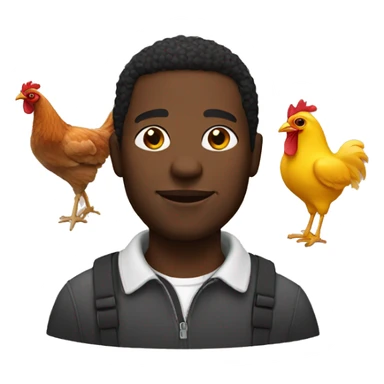 a black man with a chicken  sticker