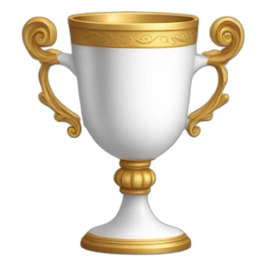 royal empty Christian cup for the winner with a cross sticker