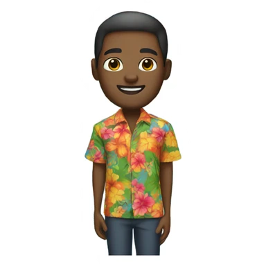 Black man in hawaiian shirt sticker