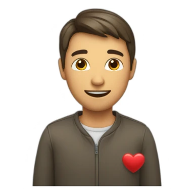 Homme avec des coeur au dessus de sa tete sticker