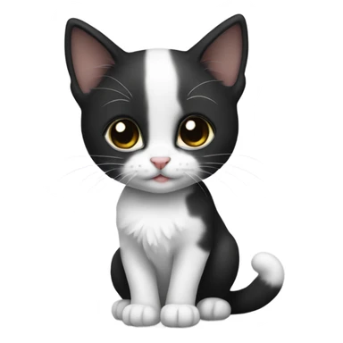 Little black and white kitten sticker