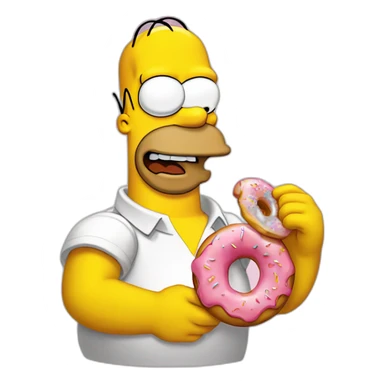 Homer simpson eating a donut sticker