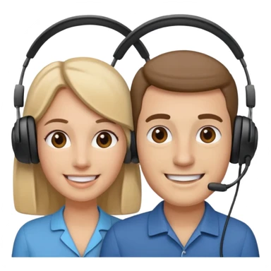 Couple + audio headsets, Tour Group. sticker