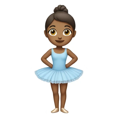 Brown girl ballet in baby blue clothes sticker