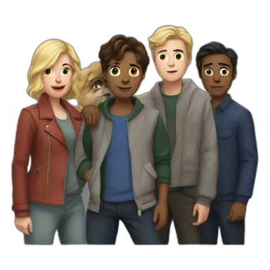 drama team with Agathe, Tung, Clement and HArry sticker