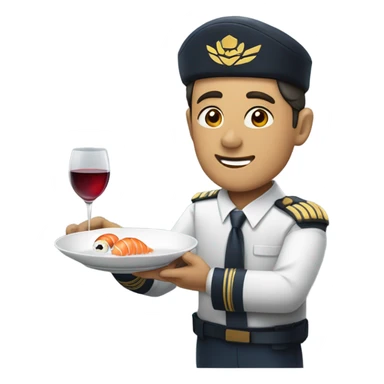 Pilot wale, wine, sushi sticker