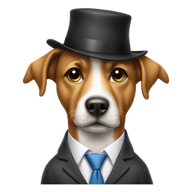 Dog with suit and hat sticker