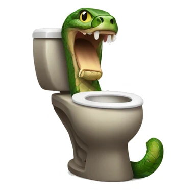Snake siting on the toilet sticker