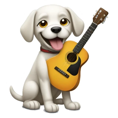 dog playing guitar sticker