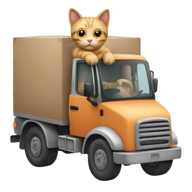 Cat driving a truck sticker