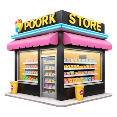 Convenience store named poor store and more sticker