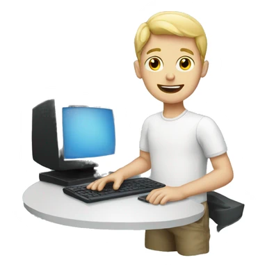 white boy with computer  sticker