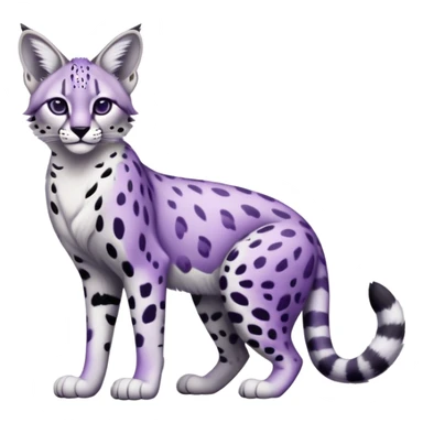 Epic Edgy Cute Black White Purple ethereal Serval-Snow-Leopard-Bobcat-Fionbri full body sticker
