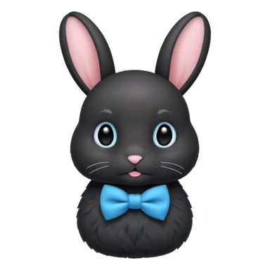 black bunny with blue bowtie sticker